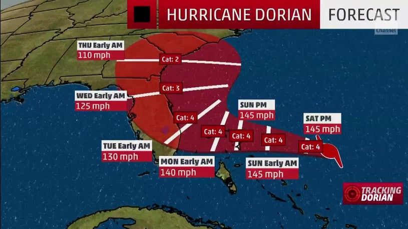 State Of Emergency Declared In Three States As Hurricane Dorian Approaches U.S.