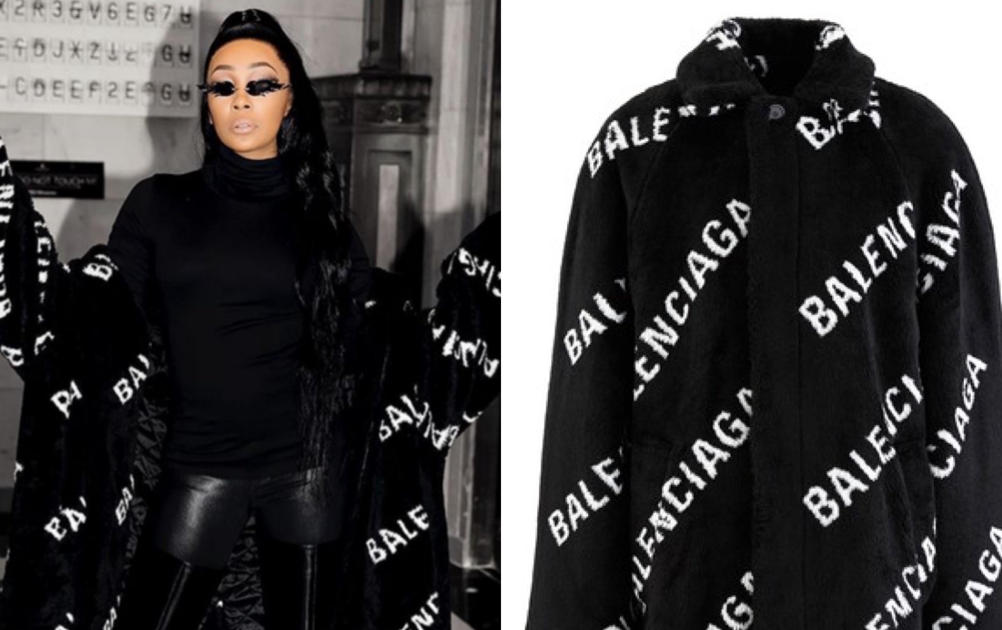 Baller Alert’s Hit or Miss: Monica Rocks Balenciaga’s $3,500 Oversized Logo Print Coat