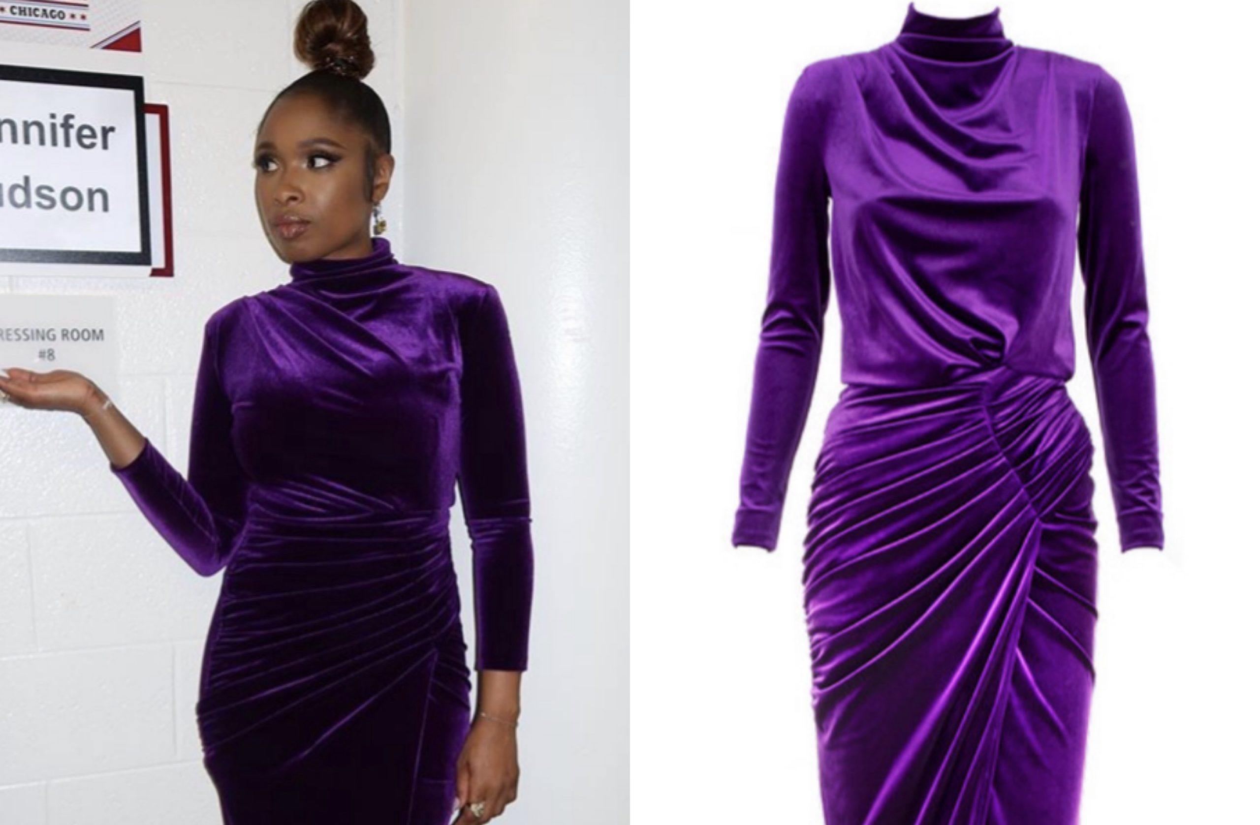Baller Alert’s Hit or Miss: Jennifer Hudson Gives An Emotional Kobe Bryant Tribute In House Of CB Ava Velvet Maxi Dress