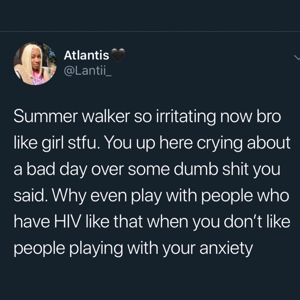 Summer Walker on HIV