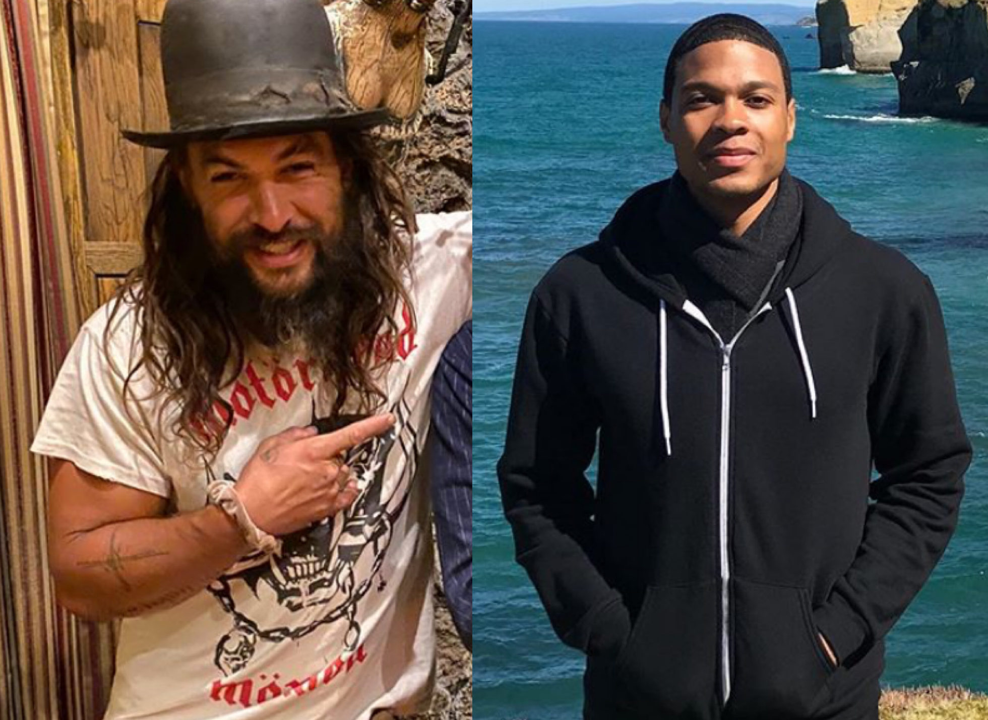 Jason Momoa Stands with Ray