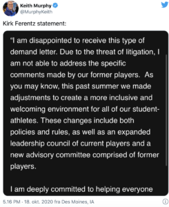 Brian Ferentz Statement via Twitter