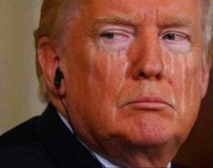 trump crying makeup