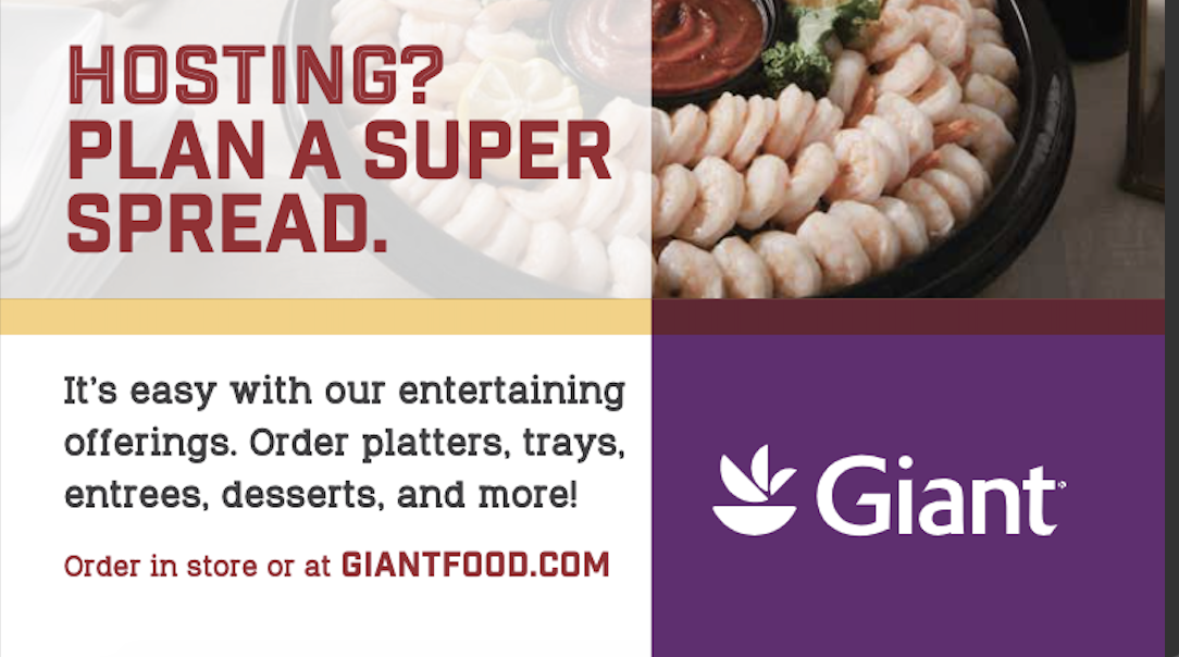 Giant Foods Magazine Ad -The advertisement in the December issue of Giant's magazine, Savory.