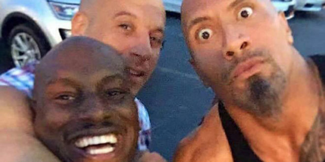 Tyrese, The Rock and Vin Diesel