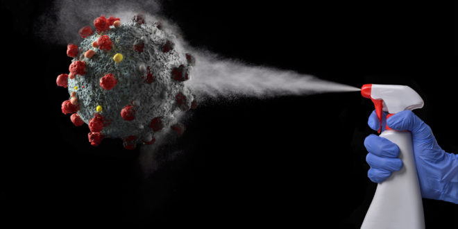 Cleaning disinfection product against virus contagion.