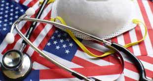 N95 Respirator With Stethoscope On American Flags High Quality