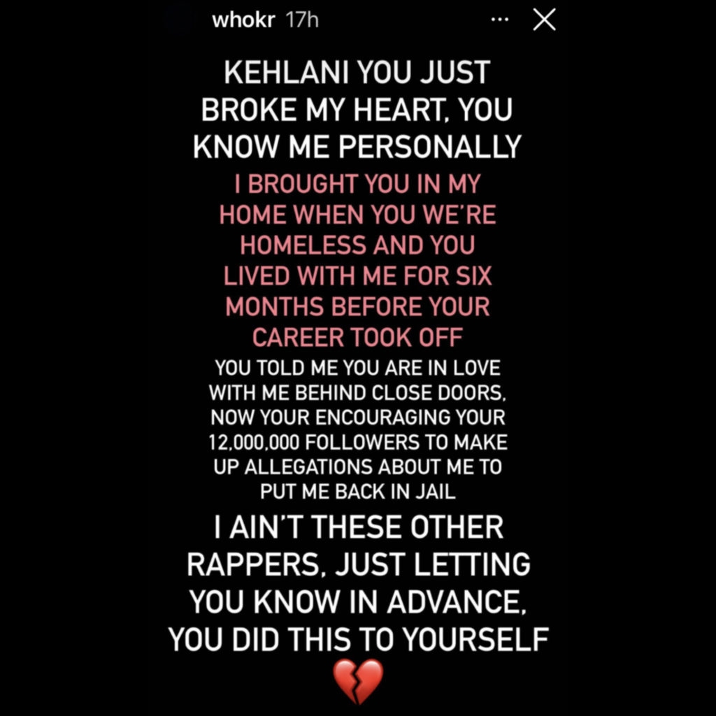 kehalani shows support
