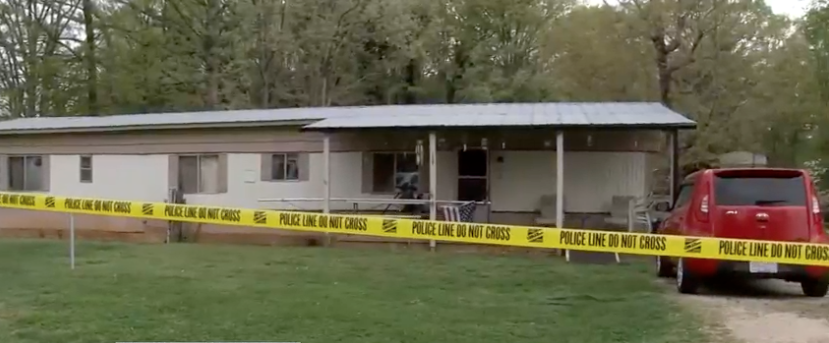 grandfather shoots mask-wearing grandson