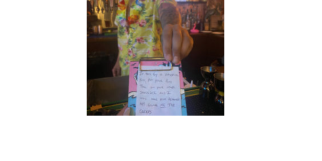 bartender fakes note as receipt