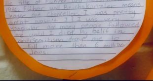 Maugham Elementary School in Tenafly, New Jersey - 5th Grade student's essay about Adolf Hitler