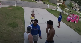 black teen beaten with belt by man in neighborhood