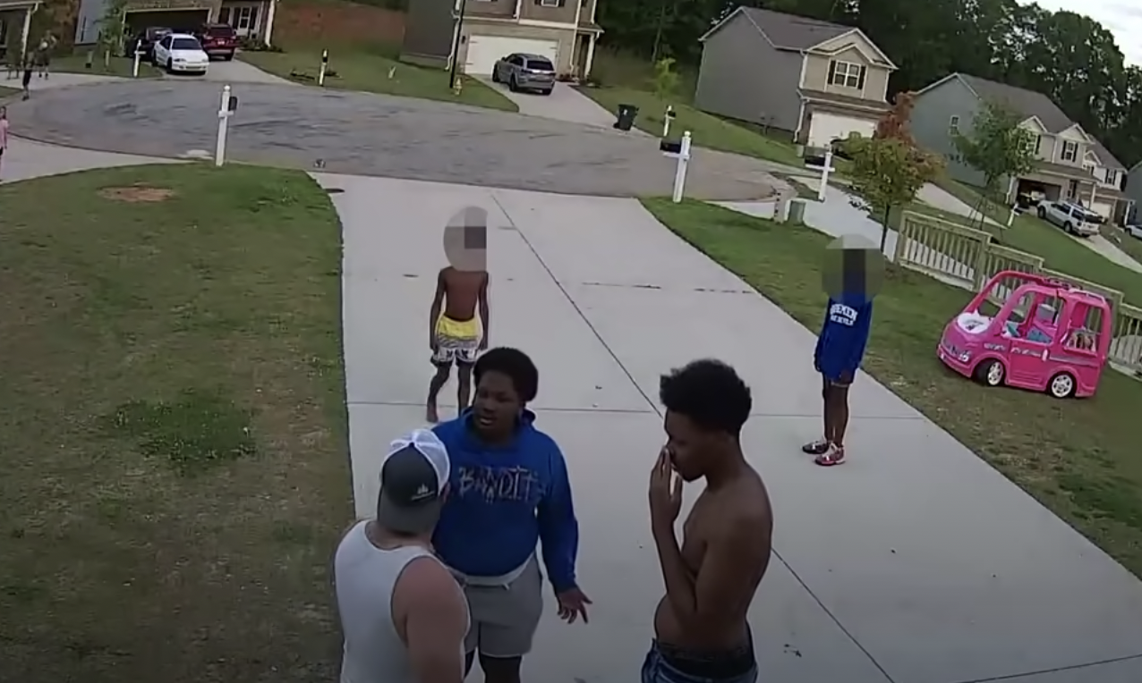 black teen beaten with belt by man in neighborhood