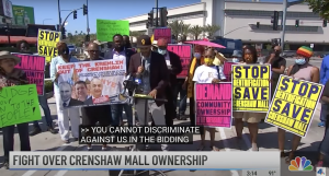 Protesters at Crenshaw Plaza Mall