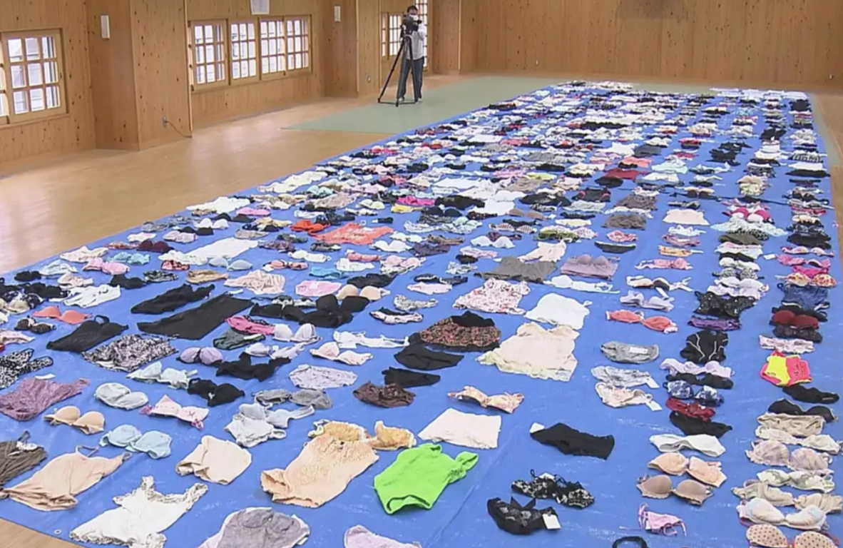 Panties and bras stolen by Tetsuo Urata.
