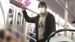 Unidentified man who slapped woman on NYC train. - Baller Alert Unidentified man who slapped woman on NYC train.