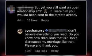 ayeha curry comment