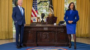 Joe Biden and Vice President Kamala Harris wax figure