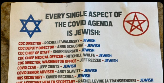 flyer linking covid to jews