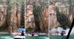 At Least Five Dead And More Than A Dozen Injured After Giant Rock Falls Onto Boats In Brazil