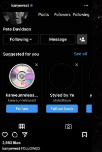 Screenshot of Kanye's post 