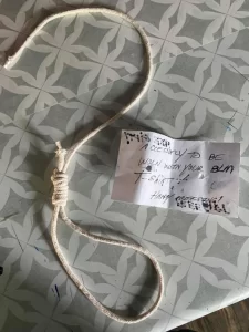 Suspect's alleged note.