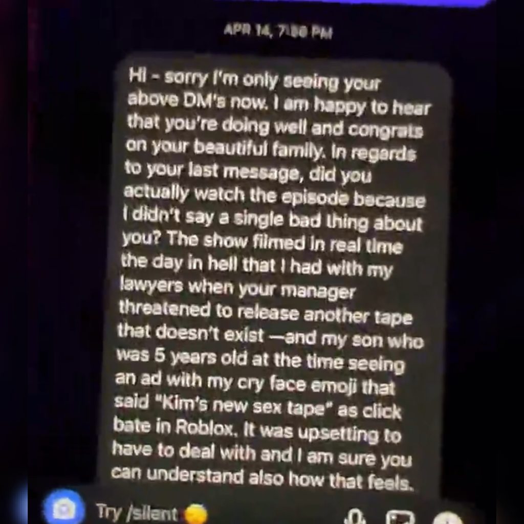 Ray J Shares DMs with Kim K