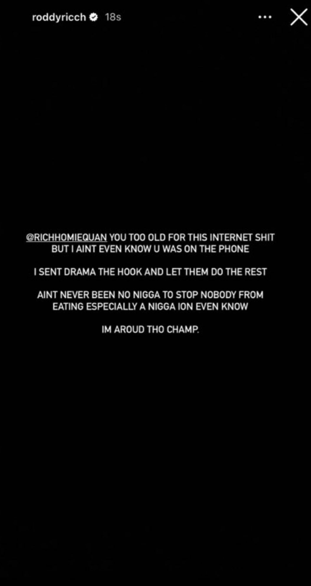 Roddy Rich Calls Out Rich Homie Quan