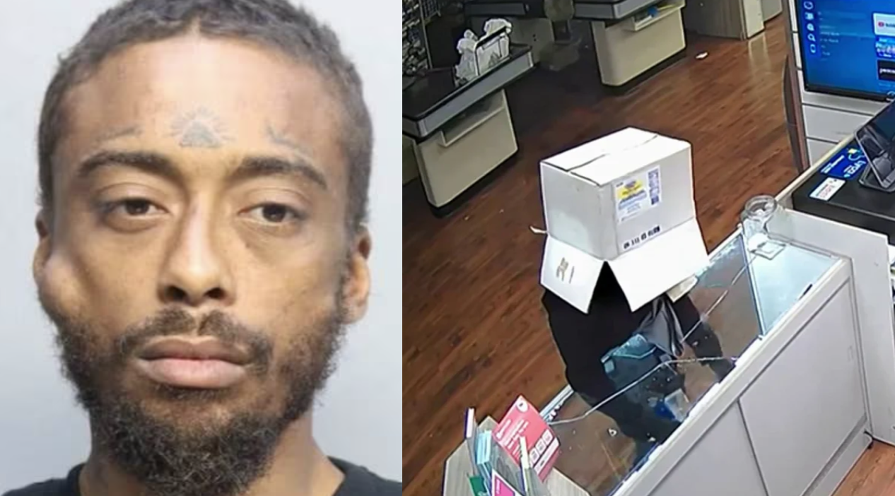 Florida Man Arrested After Robbing Phone Repair Shop With Cardboard Box On His Head