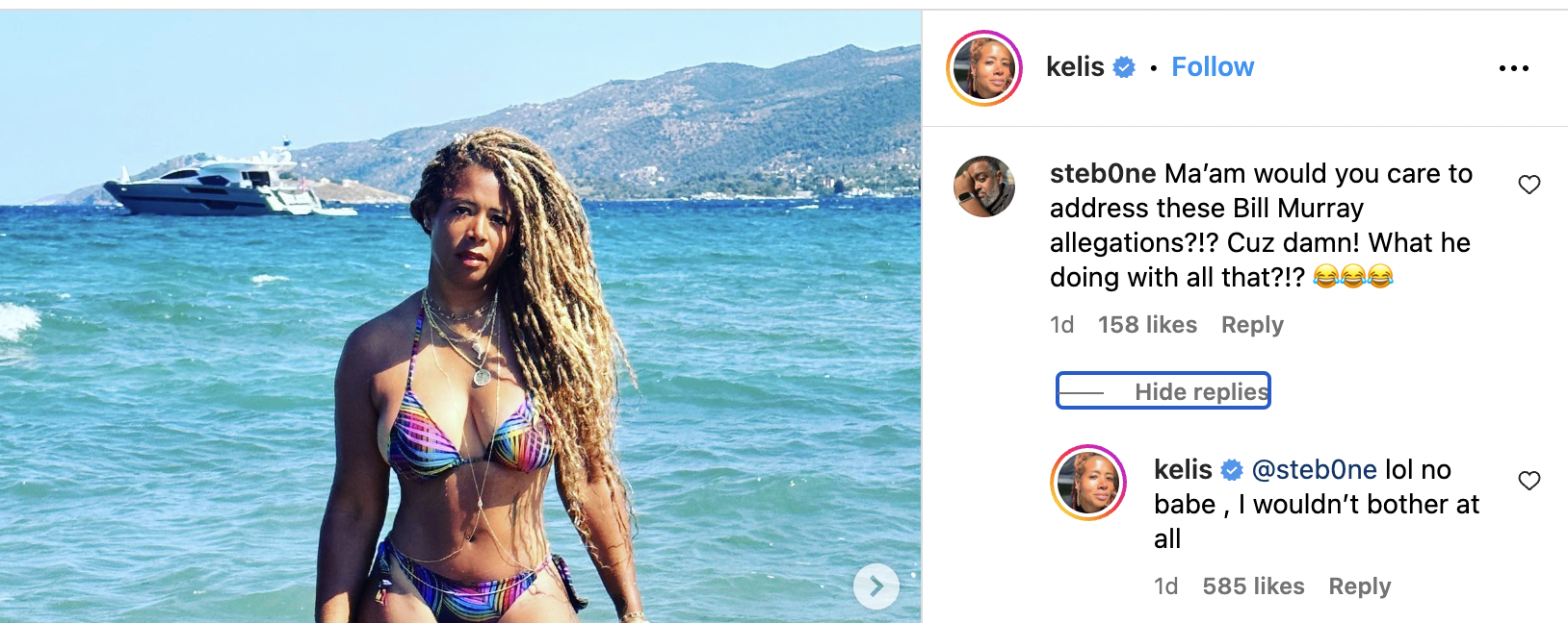 Kelis responds to a fan