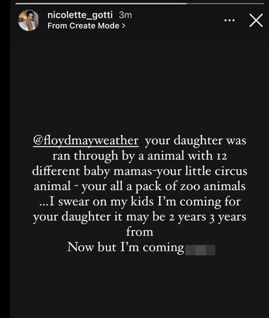Nicolette Gotti IG rant towards Yaya Mayweather