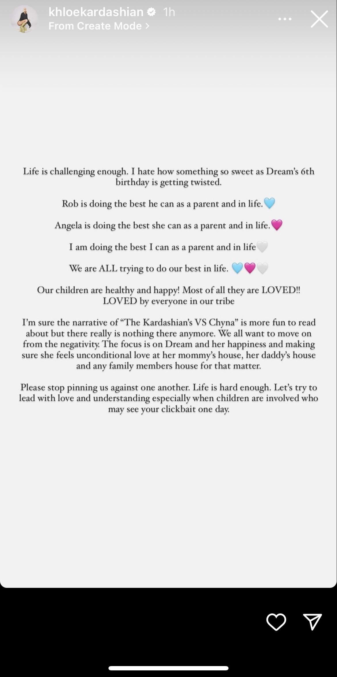Khloe Kardashian addresses "third parent" comment (second Story)
