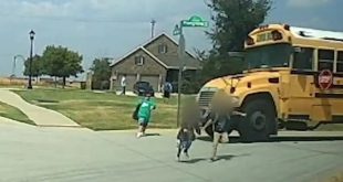 A Texas School Bus Driver Suspended After Nearly Hitting Three Children Crossing The Street