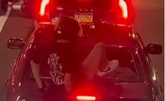 Motorcyclist Arrested After Smashing Car's Back Windshield With Children Inside - Baller Alert Motorcyclist Arrested After Smashing Car's Back Windshield With Children Inside
