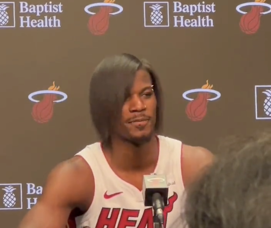 Jimmy Butler Shows Off New ‘Emo’ Look at Heat Media Day [Video]