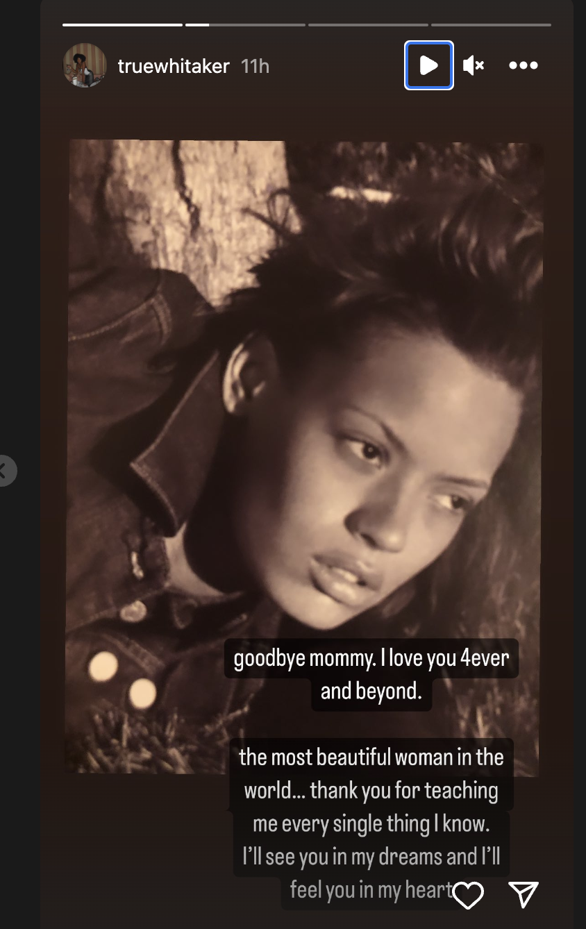 True Whitaker tribute to mom