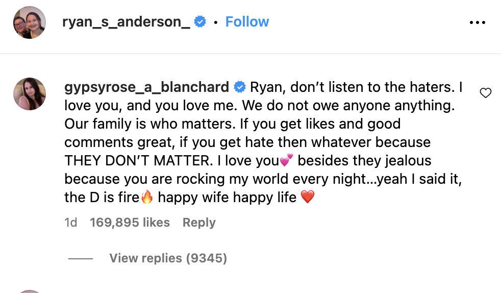 Gypsy Rose comment