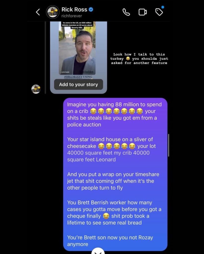 Drake's DM to Rick Ross