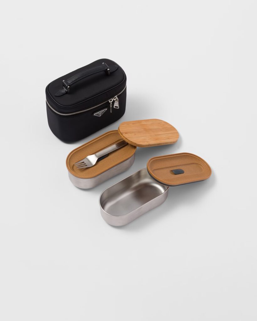 Prada’s Re-Nylon lunchbox utensils