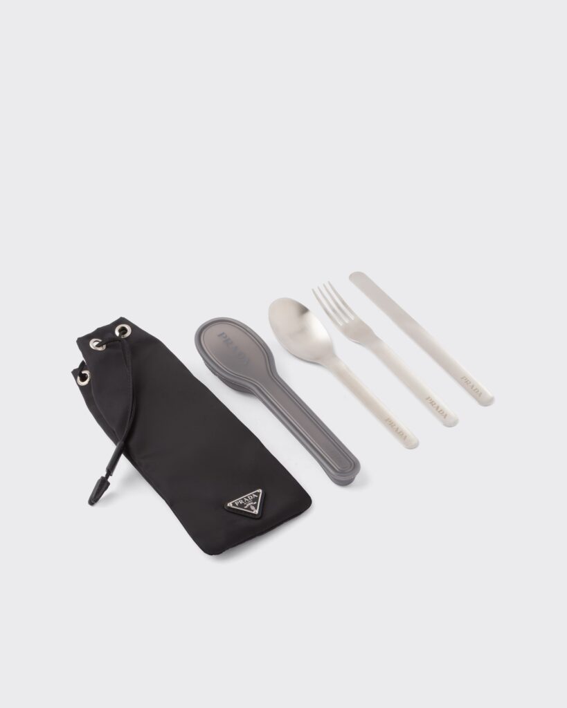 Prada’s Re-Nylon lunchbox utensils