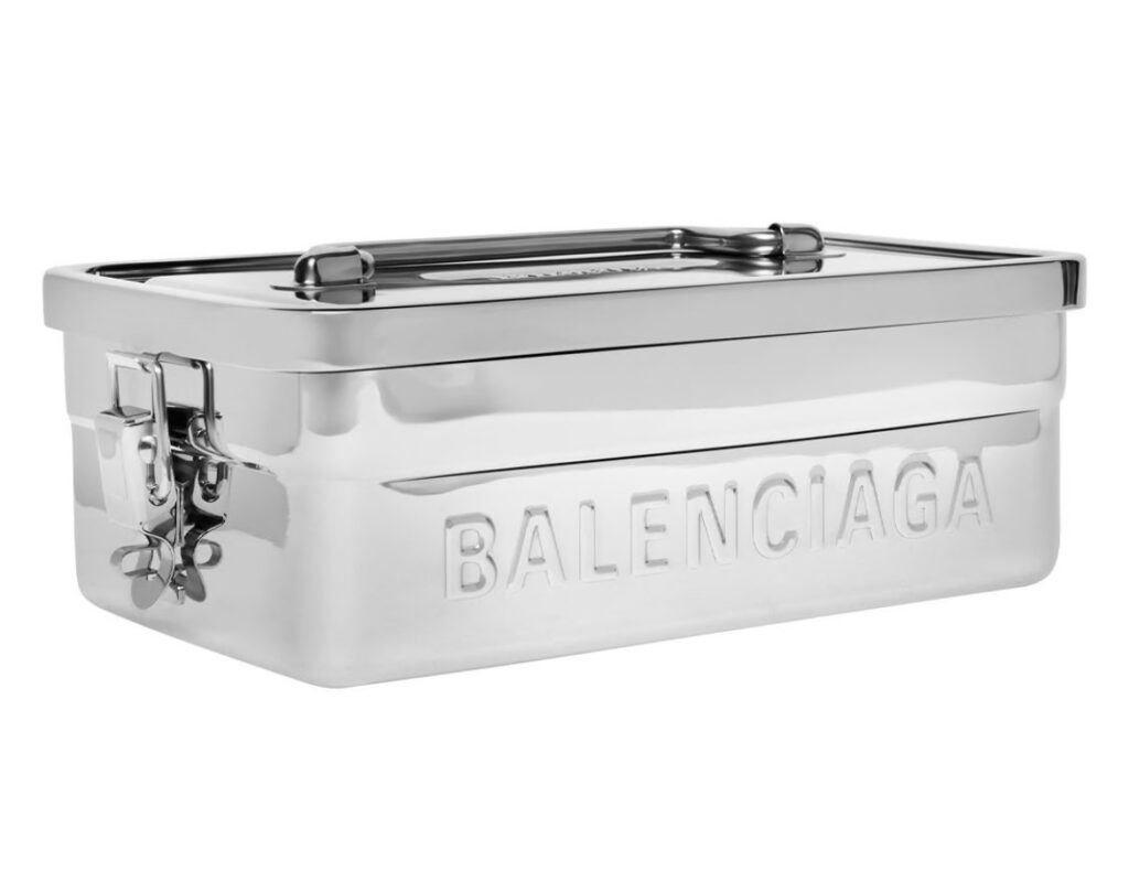 Balenciaga's silver stainless steel and silicone Lunch Box