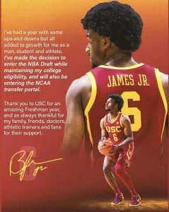 Bronny James Sets Eyes on NBA Draft and NCAA Transfer Portal