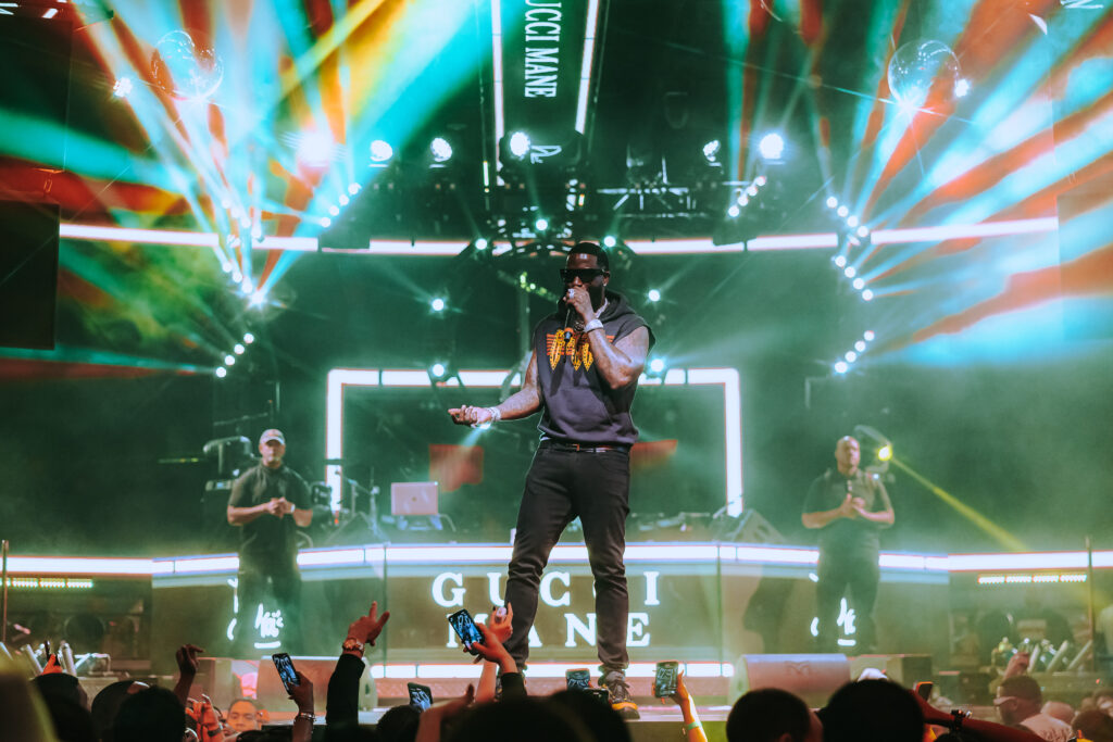 Gucci Mane performs at Drai's Nightclub during its 10th anniversary celebration.