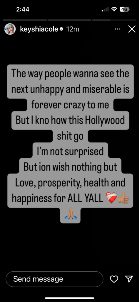 Keyshia Cole IG story - Baller Alert Keyshia Cole IG story