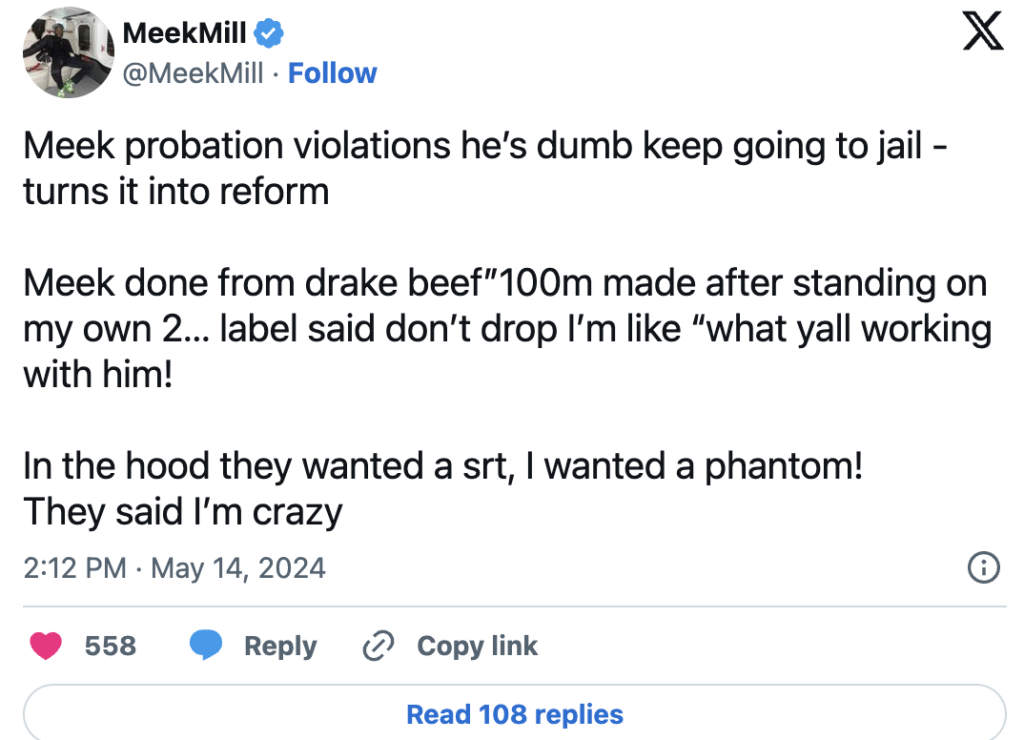 Meek Mill tweet