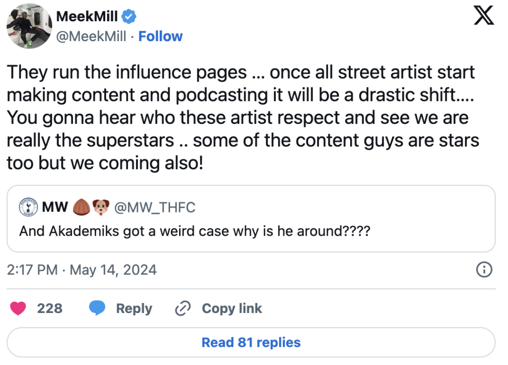 Meek Mill tweet