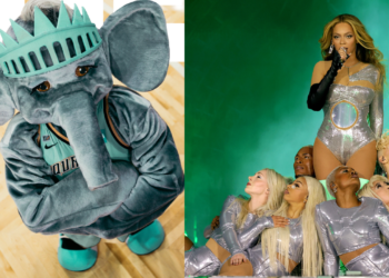 Social Media Reacts to New York Liberty Mascot Ellie the Elephant's Renaissance-Inspired Performance