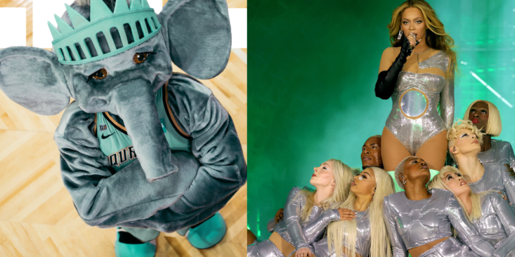Social Media Reacts to New York Liberty Mascot Ellie the Elephant's Renaissance-Inspired Performance
