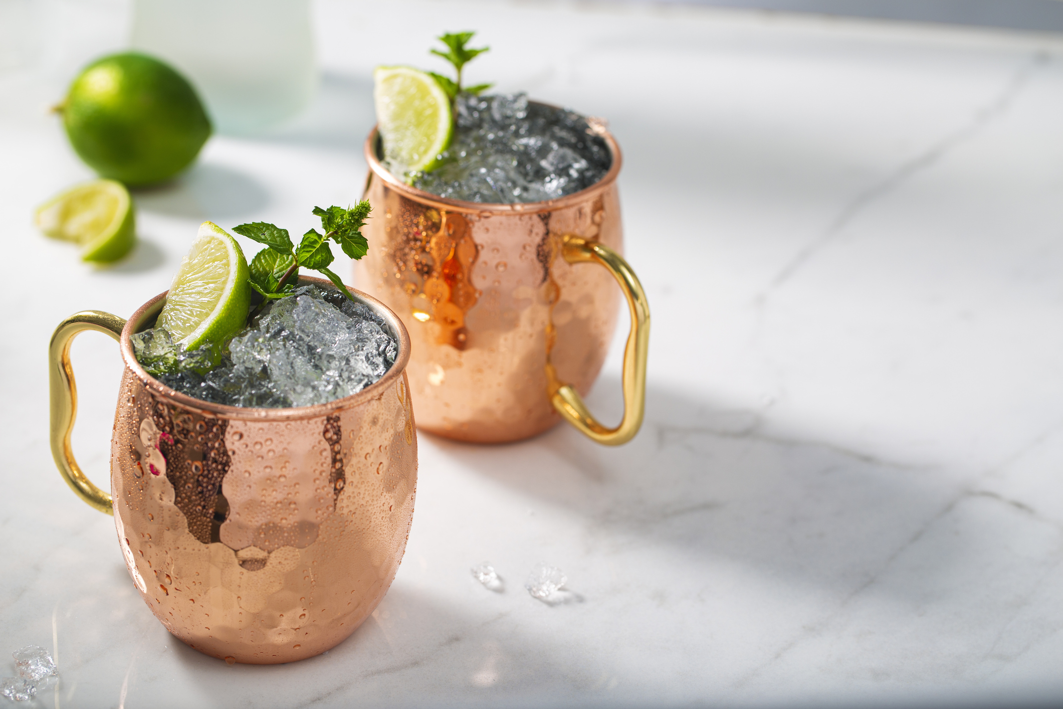 Moscow Mule In Copper Mug With Lime