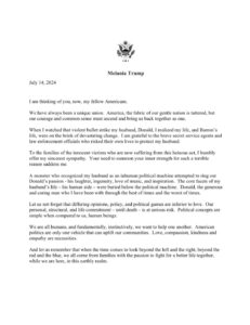 Melania Trump emotional message - Baller Alert Melania Trump emotional message